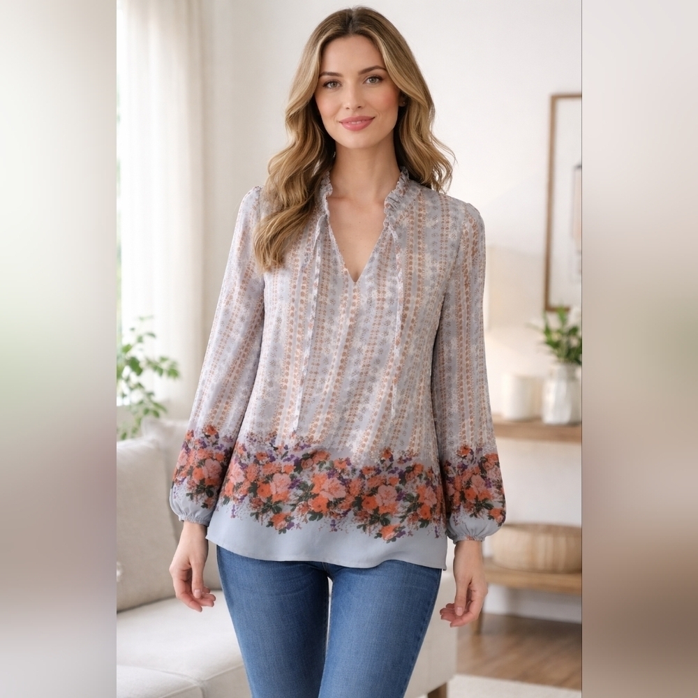 Promesa Floral Boho Ruffle Shirt